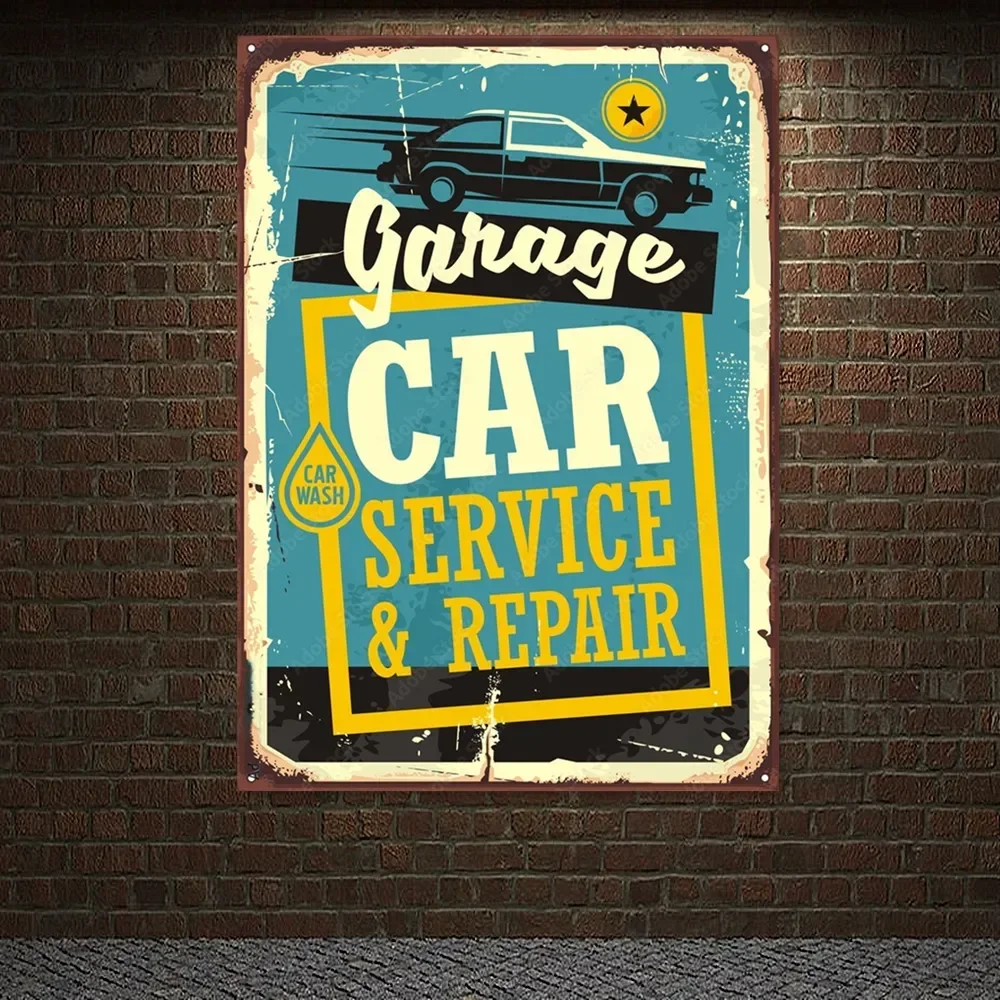 Auto Repair Shop Banners - Vintage Auto-Service & Reparatur Poster Flagge