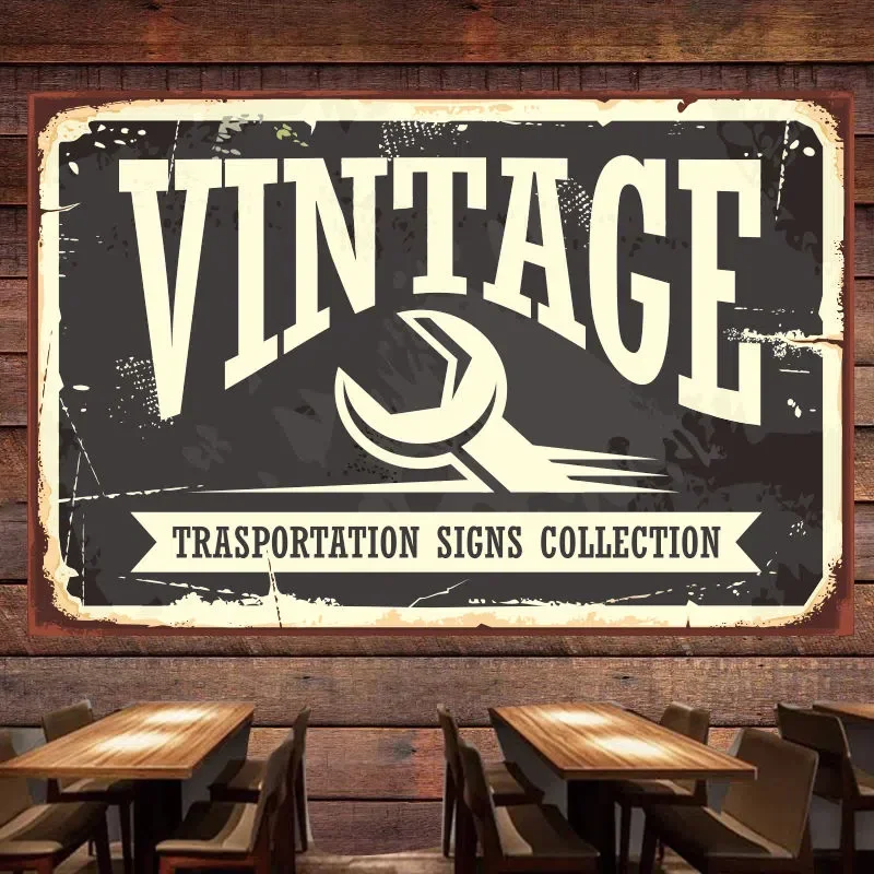 Auto Repair Shop Banners - VINTAGE TRASPORTATION SINGS COLLECTION Autos Poster