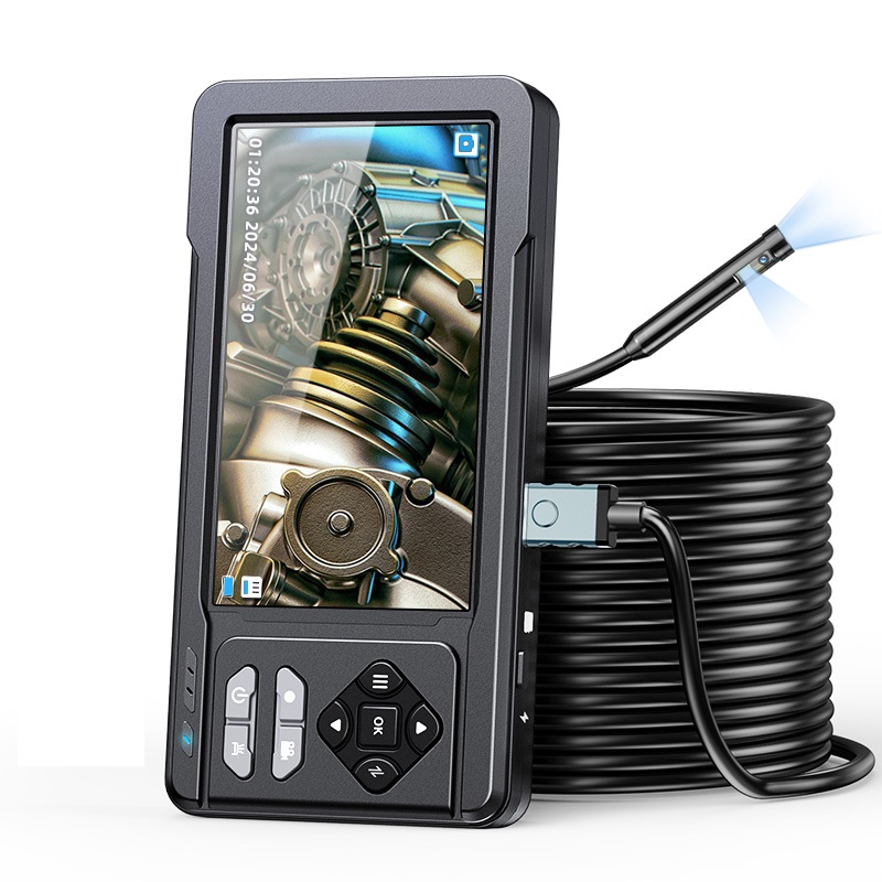 Endoscope Inspection Camera - Microlong ES03 5-Zoll-IPS-Endoskopkamera mit zwei Objektiven,