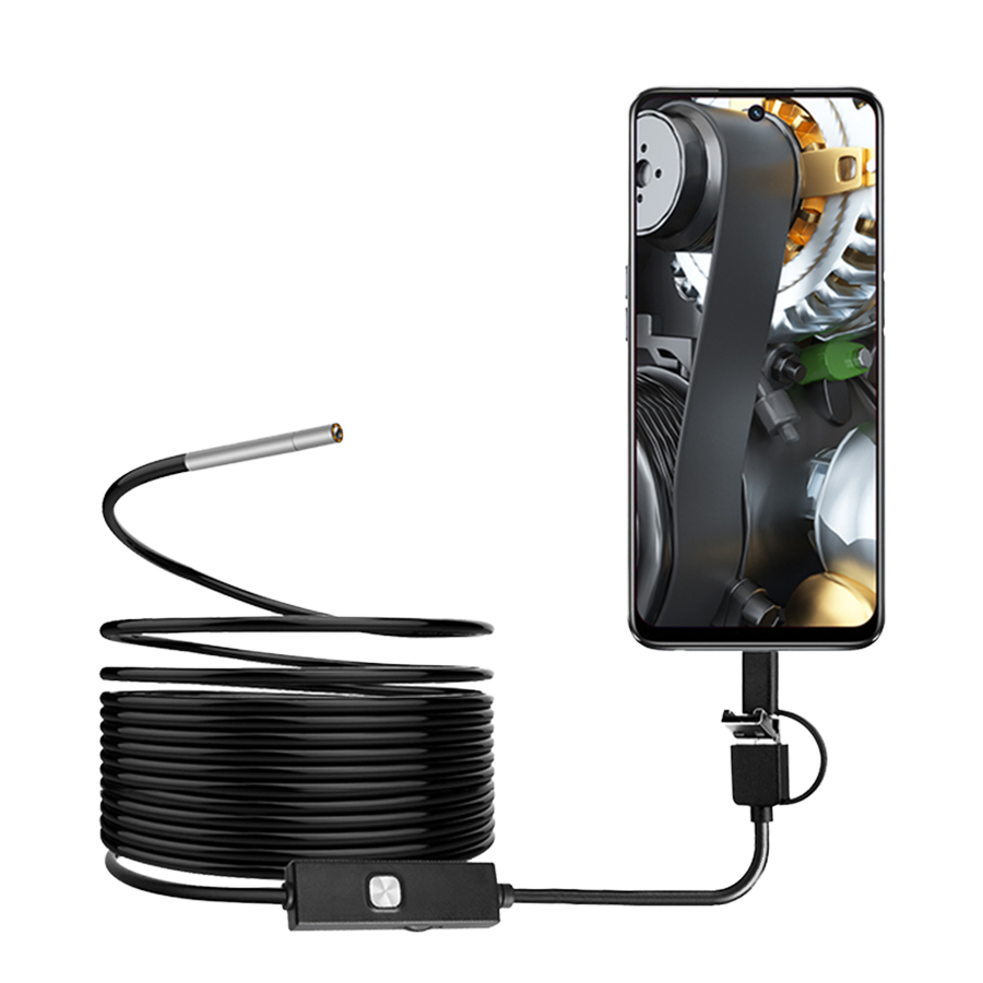 Endoscope Inspection Camera - Dearsee 3-in-1 Android USB-Industrieendoskop mit 6