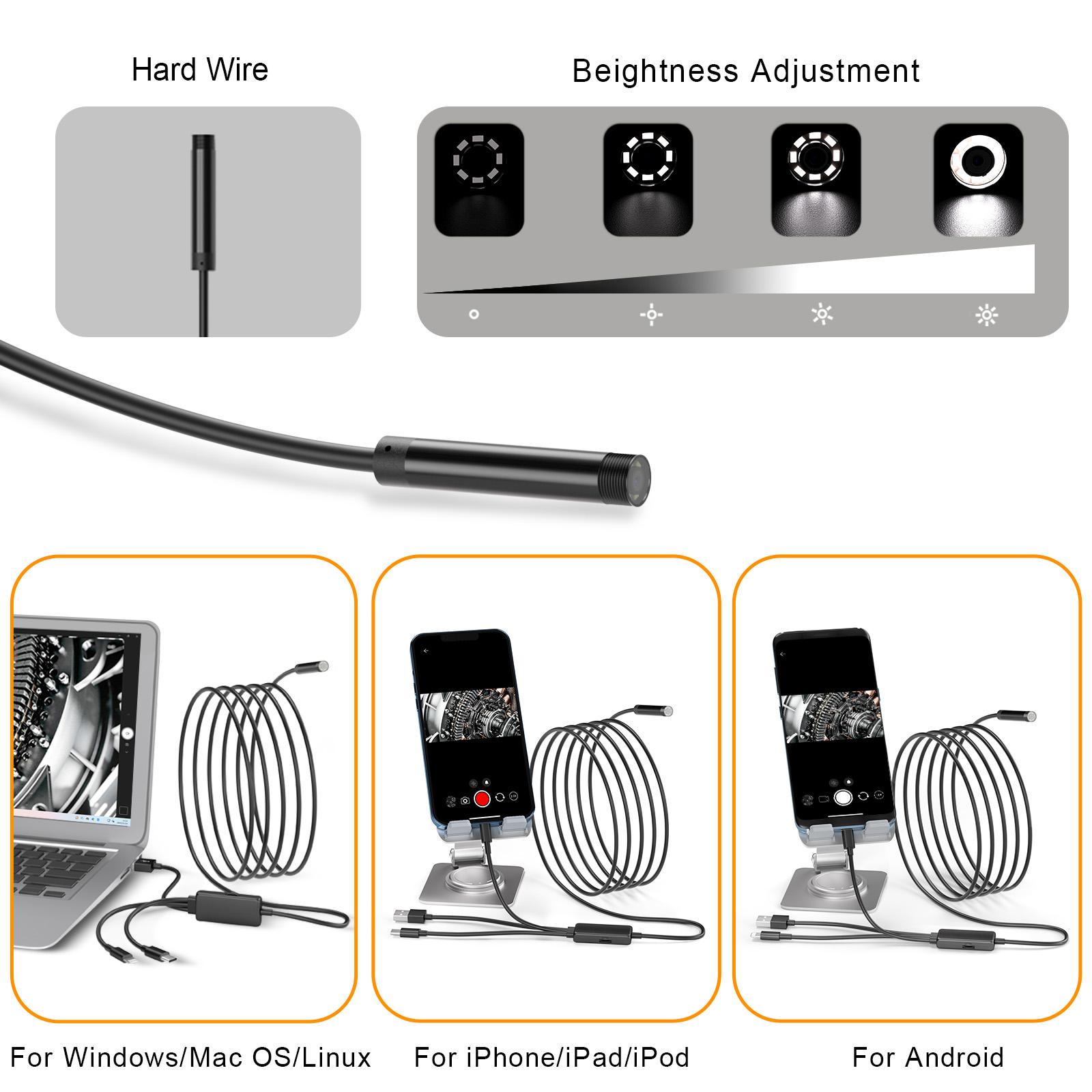 Neue Ankunft 3 in 1 1080P Indu – Endoscope Inspection Camera Bewertung und Preis