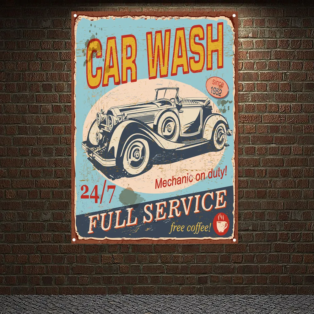 Vintage CAR Wash Full Service  – Auto Repair Shop Banners Bewertung und Preis